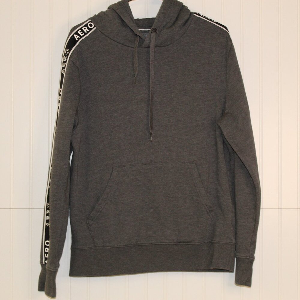 Aeropostale Grey Logo Printed Hoodie Size Medium